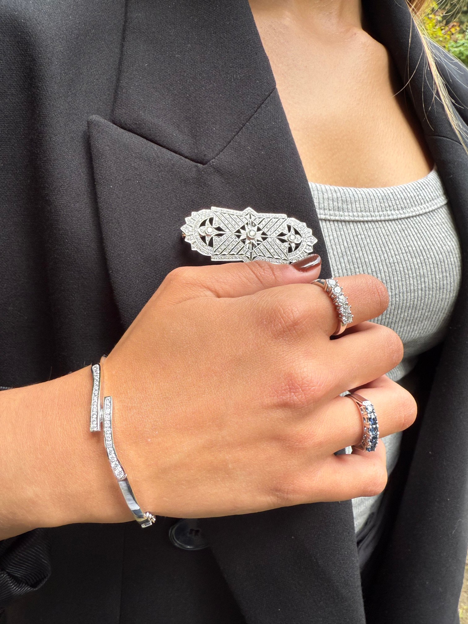 Pulsera abierta de diamantes - “Lignes d’Hiver”