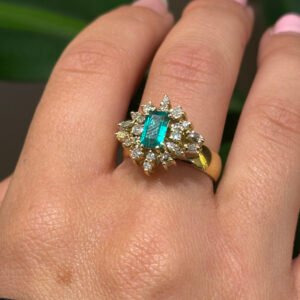 Anillo esmeralda floral - "Fleur d’Émeraude"