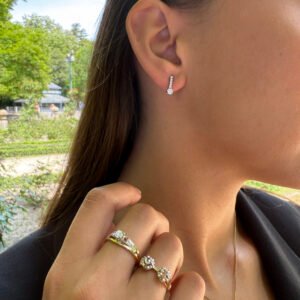 Pendiente colgante plateado - "Clair de Lune"