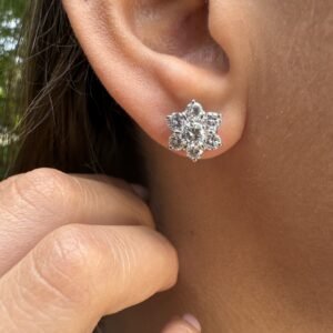 Pendientes estrella de diamantes en oro blanco - "Éclat Céleste"