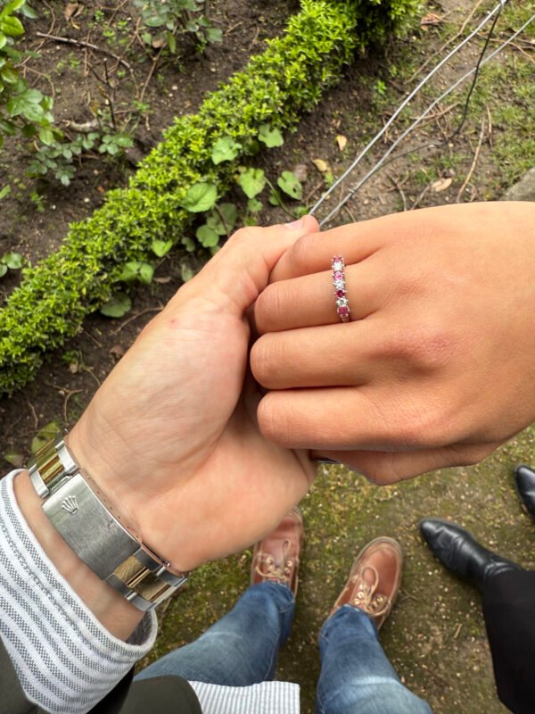 Anillo Rubí y Diamante Clásico - "Lumière Rouge" - Imagen 4