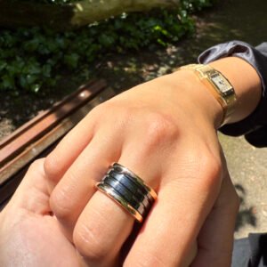 Anillo BVLGARI Cerámica y Oro Dorado