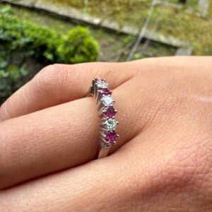 Anillo Rubí y Diamante Clásico - "Lumière Rouge"