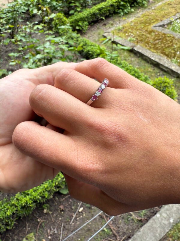 Anillo Rubí y Diamante Clásico - "Lumière Rouge" - Imagen 3